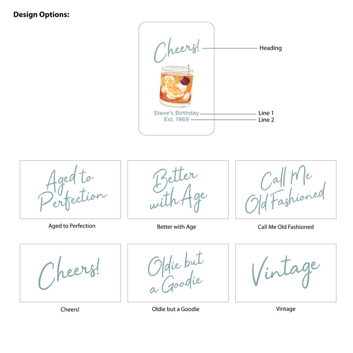 Custom Drawstring Bags, Old Fashioned Birthday, Vintage, Better with Age, Oldie but a Goodie, Old Fashioned Cocktail Bags