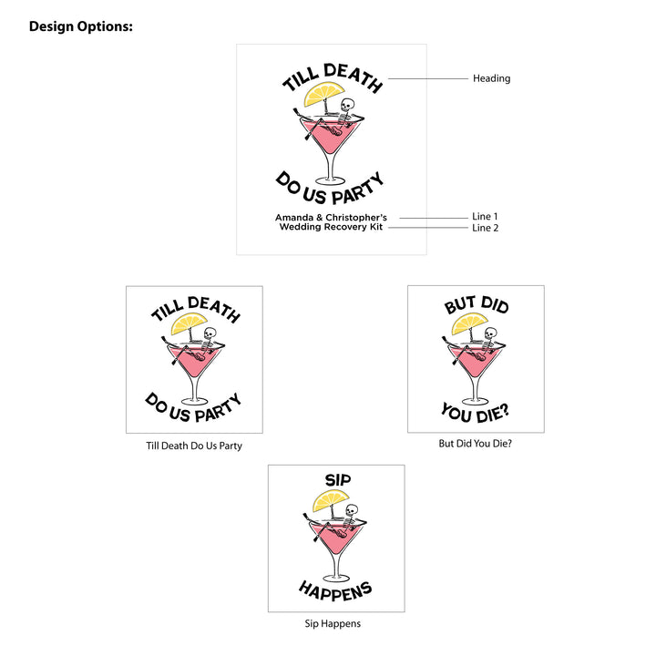 Bachelorette Goody Bags, Hangover Kit, Custom Tote Bag, Girls Trip, Birthday Favors, Wedding Favor, Till Death Do Us Party, But Did You Die, Cosmopolitan Skeleton Bags