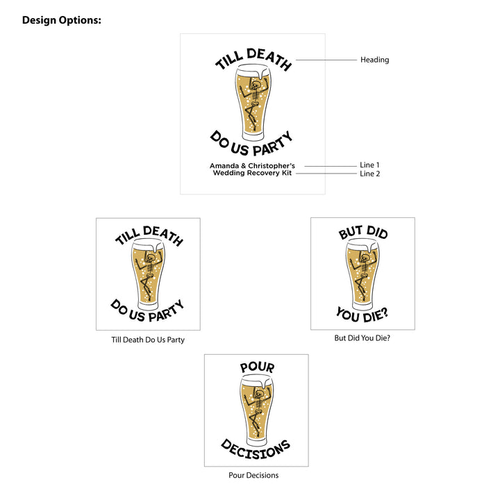 Bachelorette Goody Bags, Hangover Kit, Custom Tote Bag, Girls Trip, Birthday Favors, Wedding Favor, Till Death Do Us Party, But Did You Die, Beer Skeleton Bags