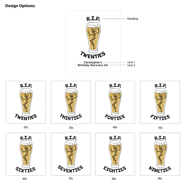 Beer Birthday Party Favor Bags, Custom Mini Drawstring Tote Bag, Birthday Favors, RIP Fifties, Brewery Themed Party, Beer Skeleton Bags