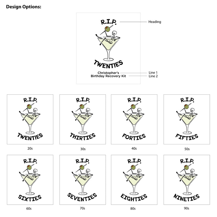 Martini Birthday Party Favor Bags, Custom Mini Drawstring Tote Bag, Birthday Favors, RIP Twenties, A Tini Bit Older, Martini Theme Party, Martini Skeleton Bags