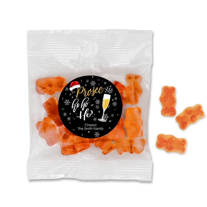 Prosecco Ho Ho Ho Champagne Gummy Bears, Christmas Party Favors