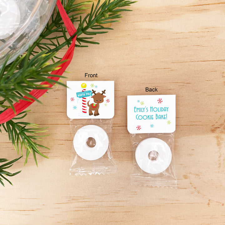 North Pole Reindeer Christmas Mints, Personalized Christmas Life Saver Mints