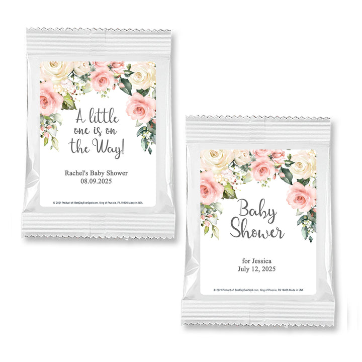 Personalized Hot Chocolate Baby Shower Favors, Pink and White Baby Shower Cocoa Favor