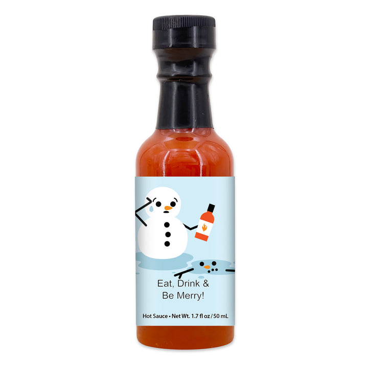 Cute Snowman Favors, Hot Sauce Christmas Gift, Mini Hot Sauce Gift, 1.7 oz.