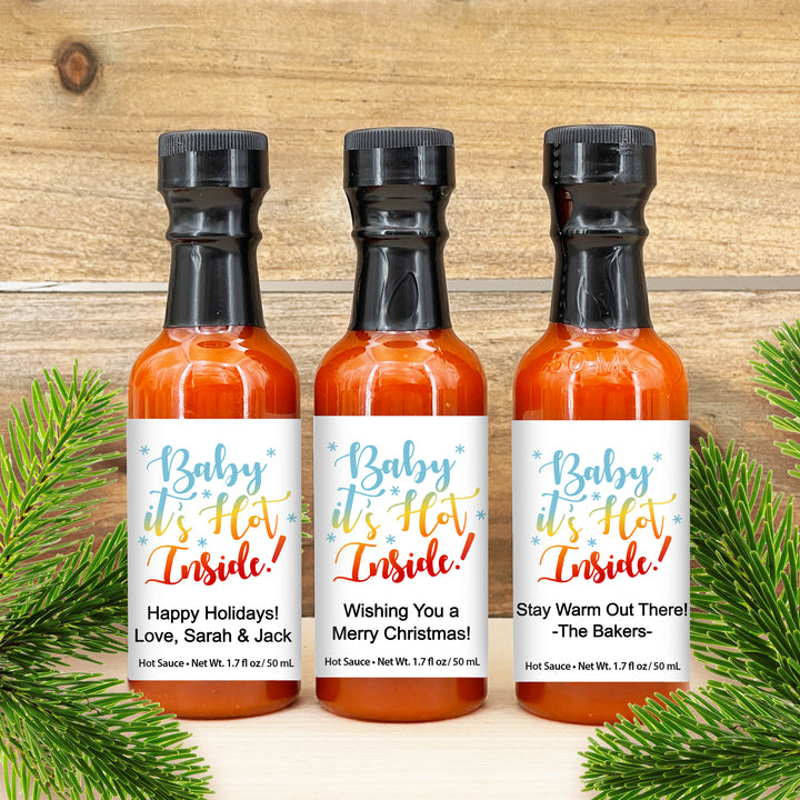 Baby it's Hot INSIDE Mini Hot Sauce Gift, Hot Sauce Christmas Favors, 1.7 oz