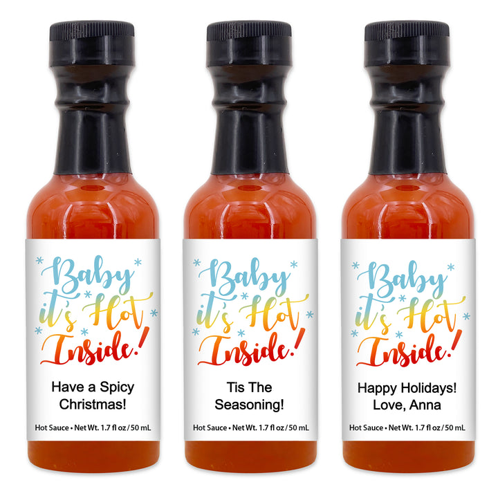 Baby it's Hot INSIDE Mini Hot Sauce Gift, Hot Sauce Christmas Favors, 1.7 oz