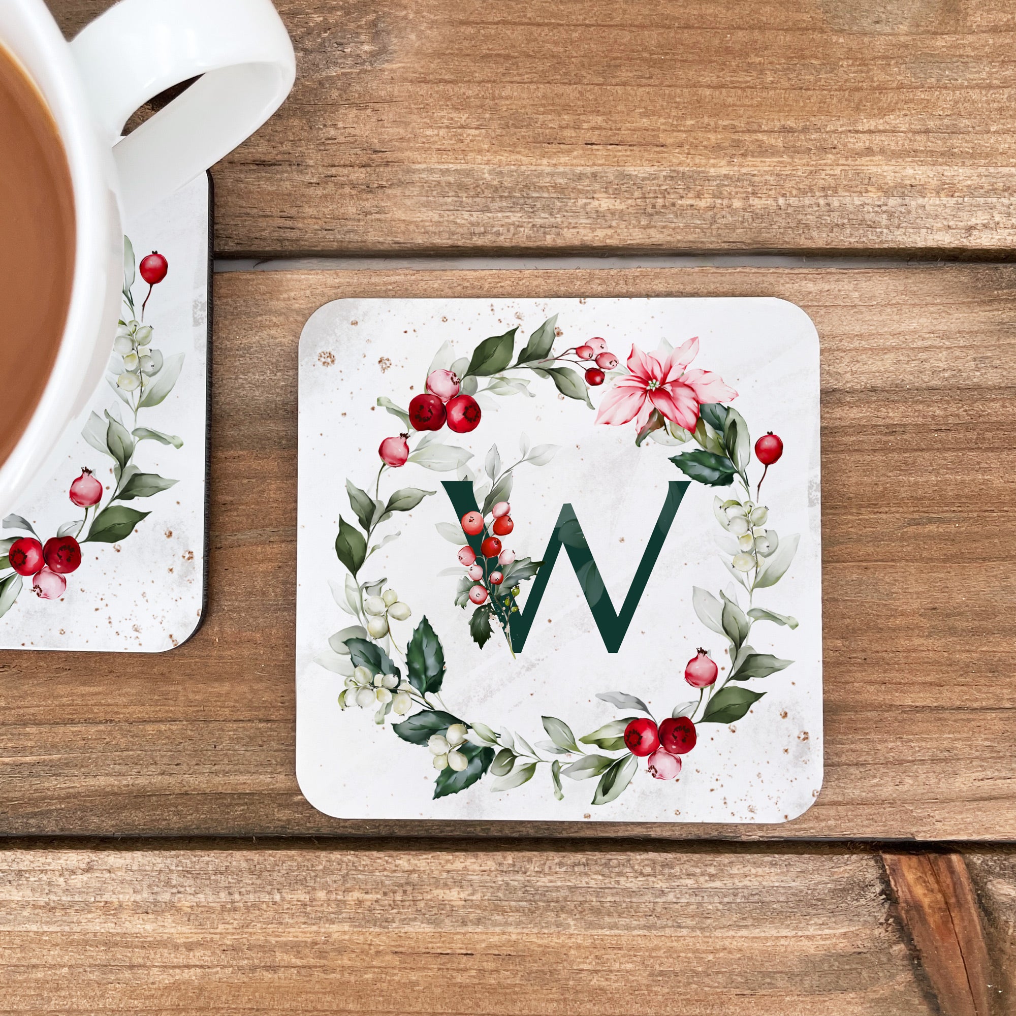 Traditional Christmas Coasters, Poinsettia Coaster – Best Day Ever Spot