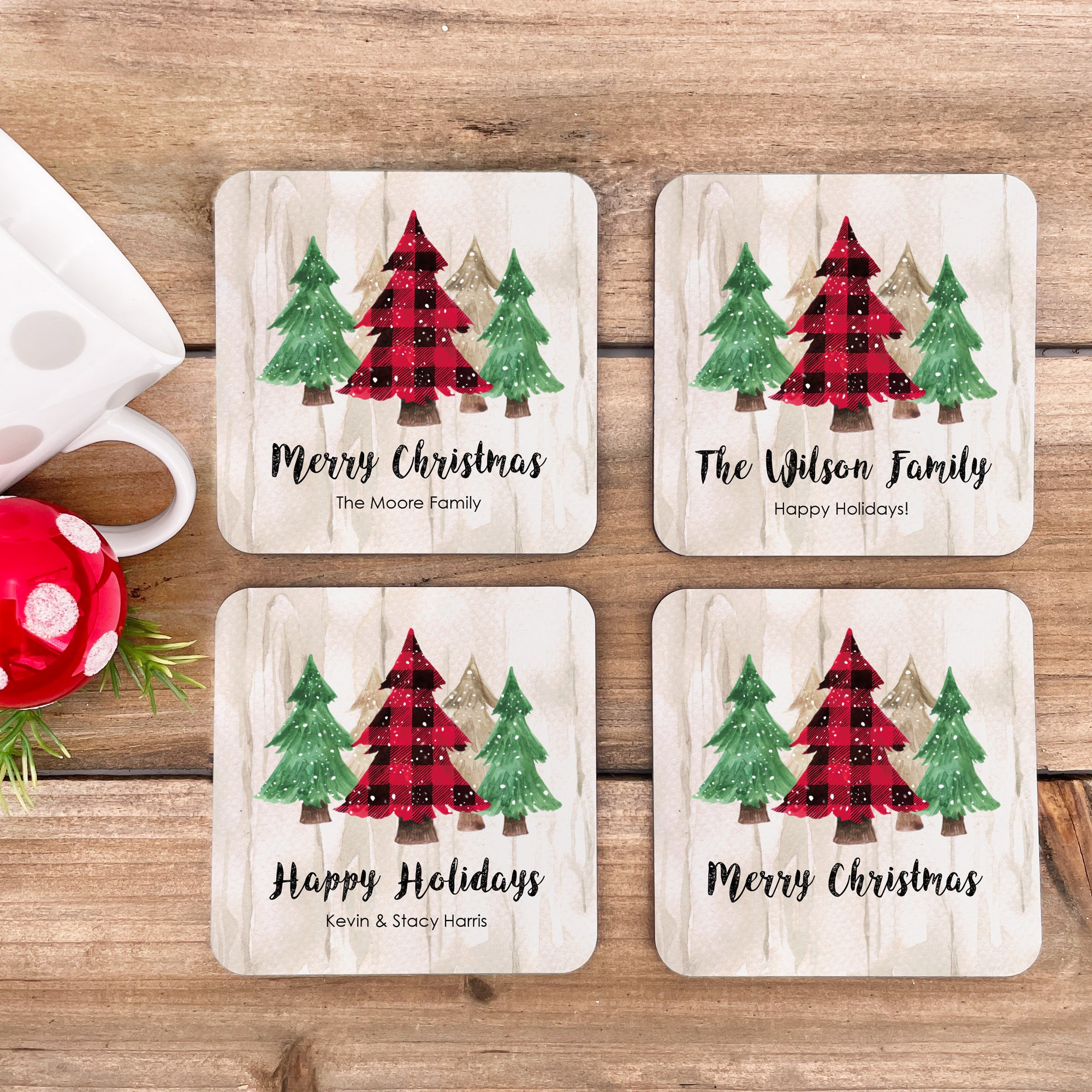 Traditional Christmas Coasters, Poinsettia Coaster – Best Day Ever Spot