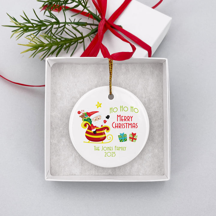HO HO HO Personalized Santa Ornament