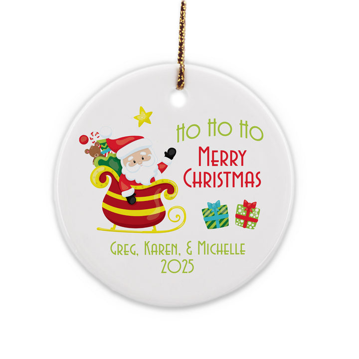 HO HO HO Personalized Santa Ornament