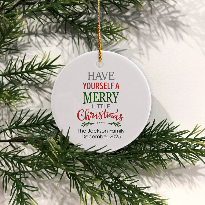 Personalized Christmas Tree Ornament, Merry Christmas, Joy to the World