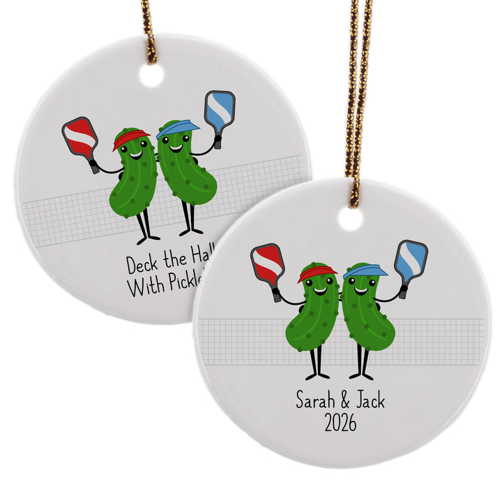 Pickleball Partner Gift, Personalized Pickleball Christmas Ornament