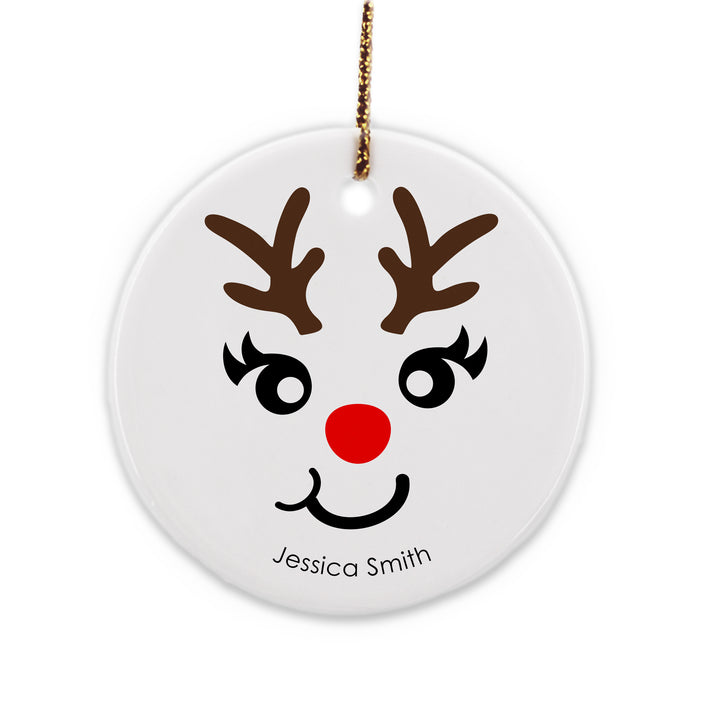 Snowman and Reindeer Personalized Christmas Ornament