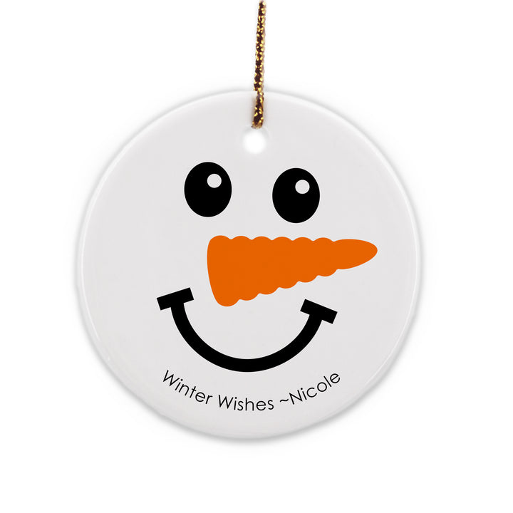 Snowman and Reindeer Personalized Christmas Ornament