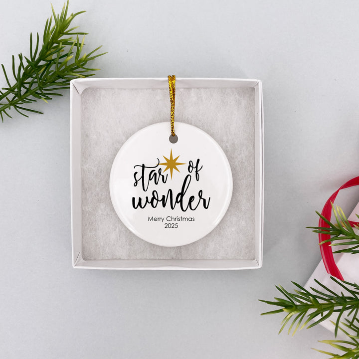 Religious Christmas Ornament, Star of Wonder, A Child is Born