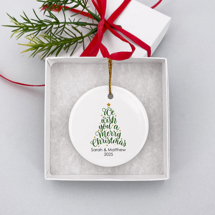 Personalized Christmas Tree Ornament, Merry Christmas, Joy to the World