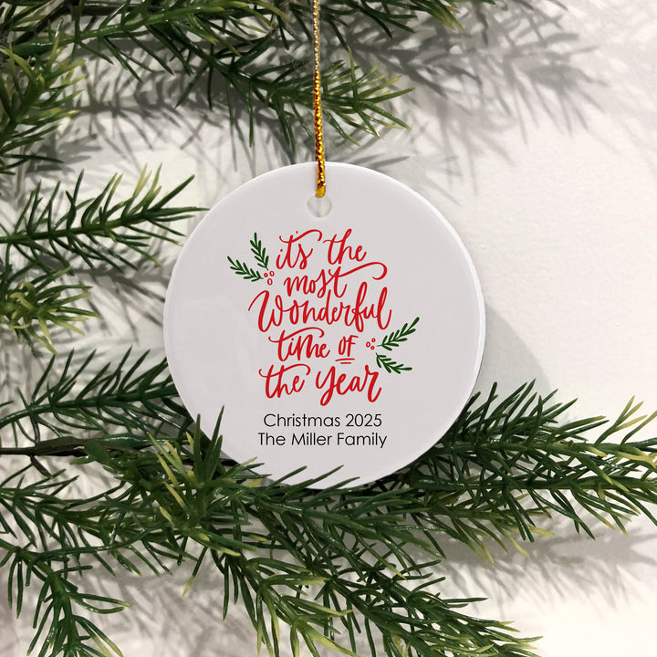 Personalized Christmas Tree Ornament, Merry Christmas, Joy to the World