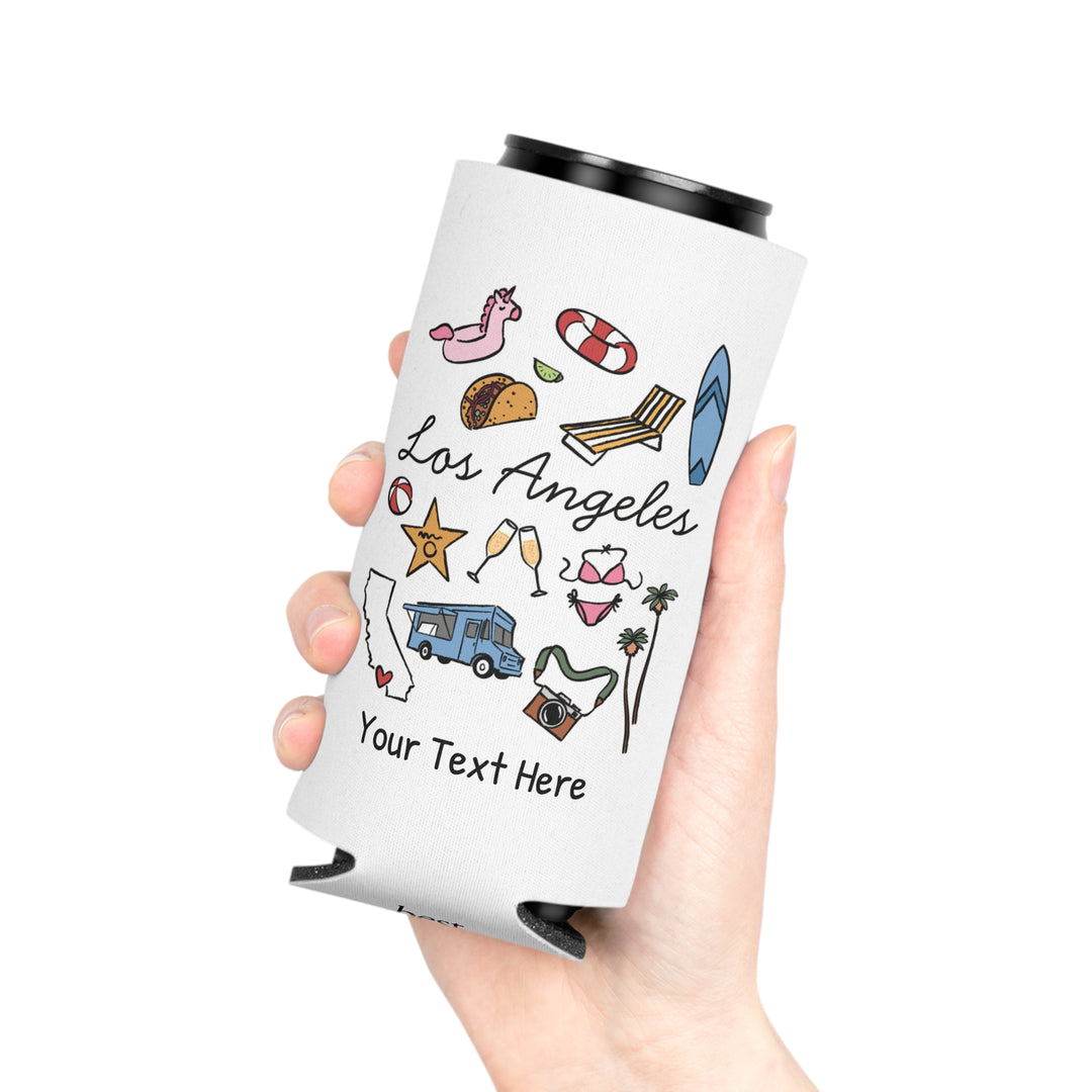 Los Angeles Can Cooler — Personalized Bachelorette Party Can Cooler