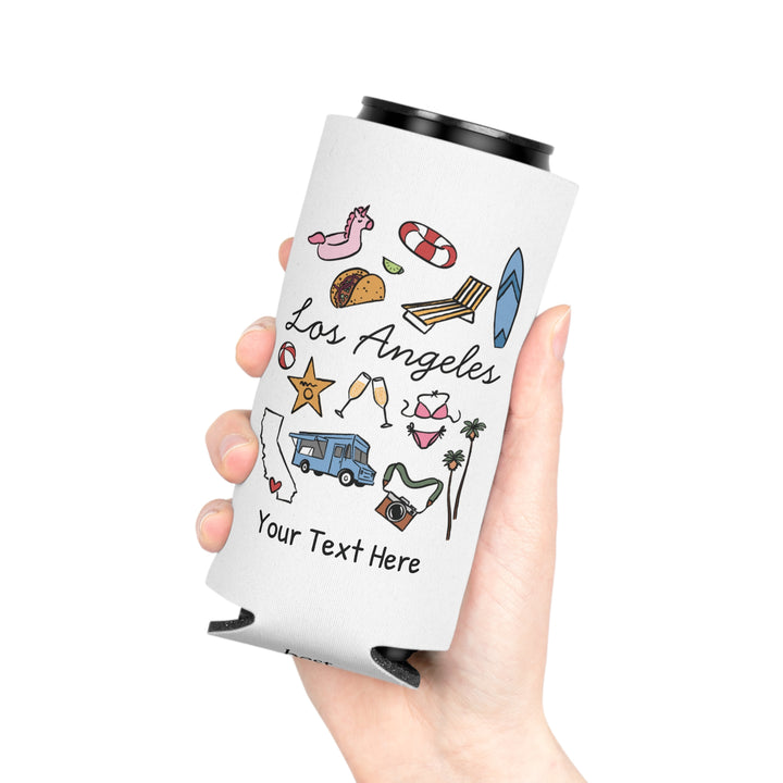 Los Angeles Can Cooler — Personalized Bachelorette Party Can Cooler
