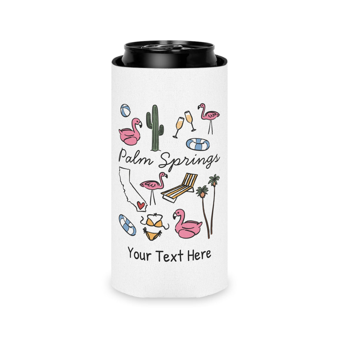 Palm Springs Can Cooler — Personalized Bachelorette Party Can Cooler