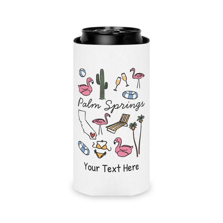 Palm Springs Can Cooler — Personalized Bachelorette Party Can Cooler