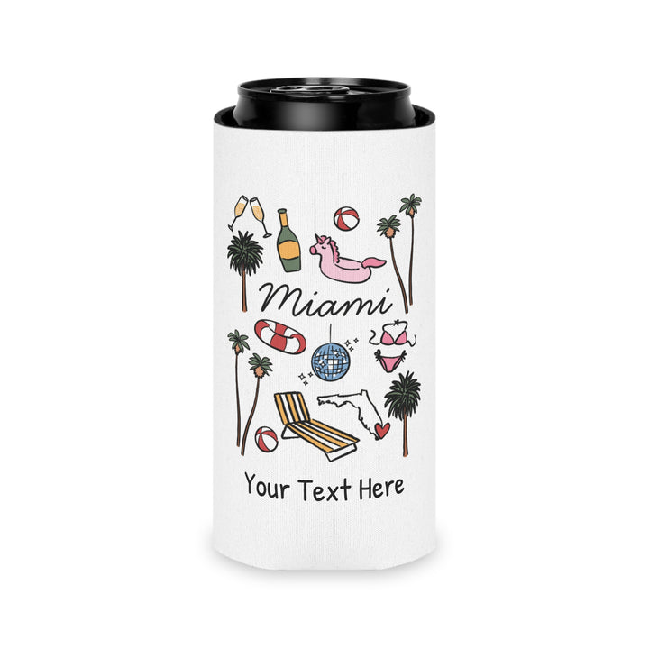 Miami Can Cooler — Personalized Bachelorette Party Can Cooler