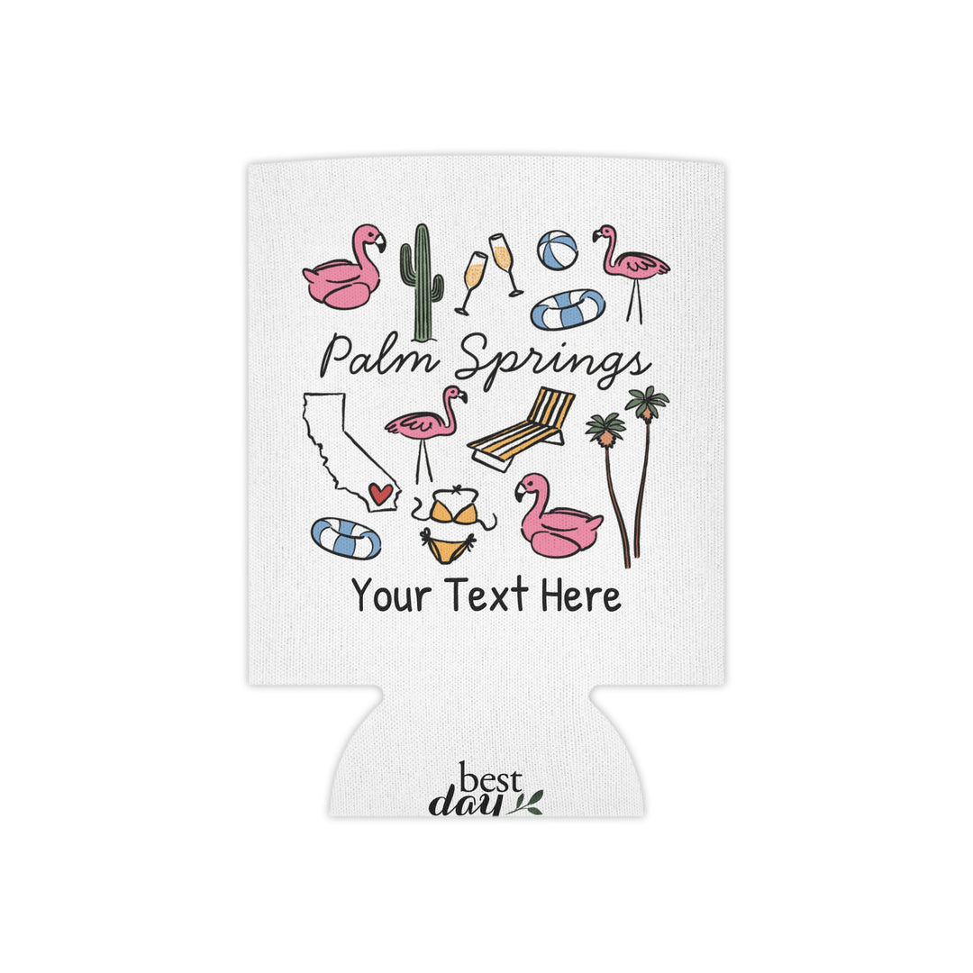 Palm Springs Can Cooler — Personalized Bachelorette Party Can Cooler