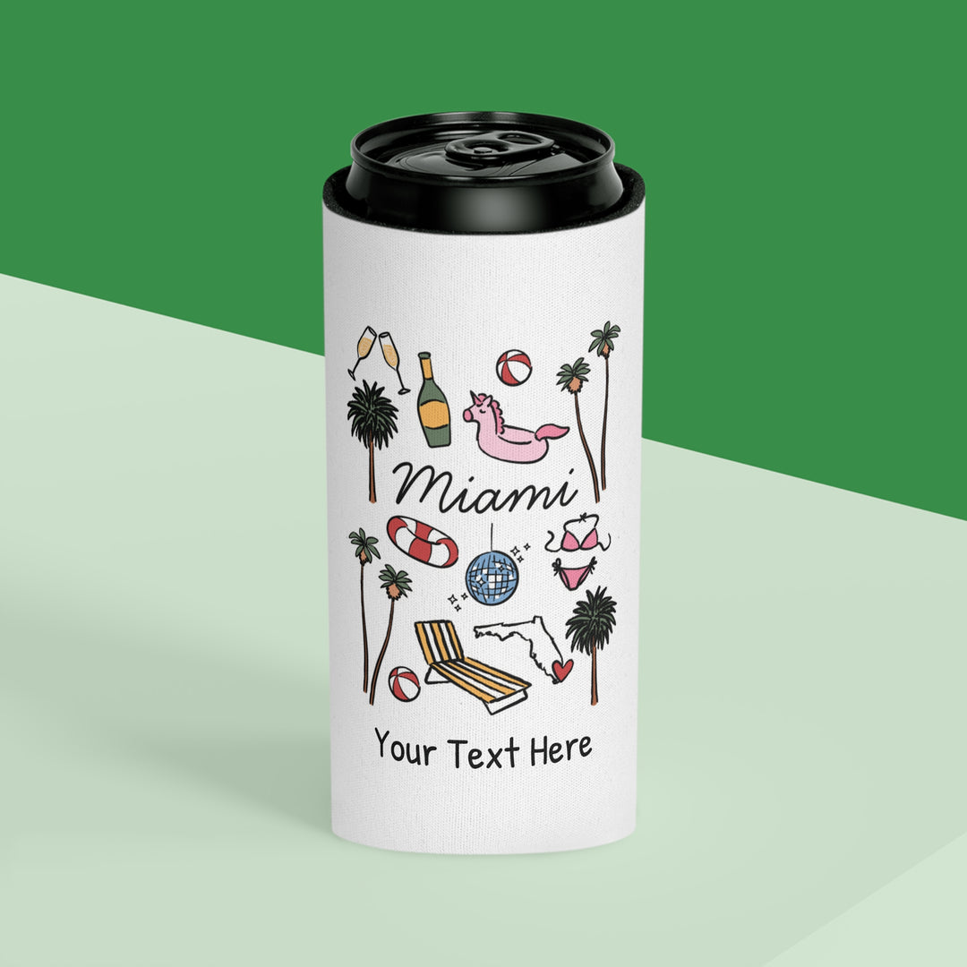 Miami Can Cooler — Personalized Bachelorette Party Can Cooler