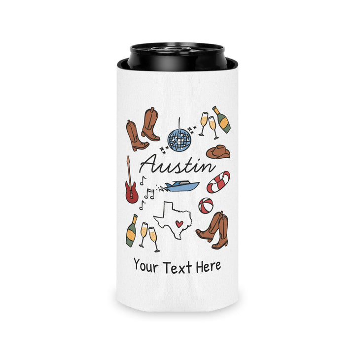 Austin Can Cooler — Personalized Bachelorette Party Can Cooler