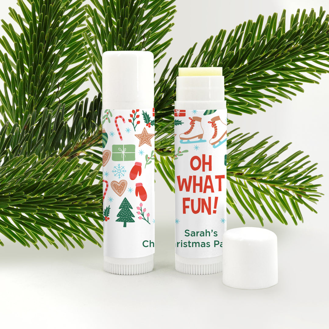 Christmas Stocking Stuffers, Personalized Lip Balm Gift, Lip Balm Party Favor, Christmas Pattern