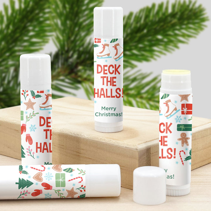 Christmas Stocking Stuffers, Personalized Lip Balm Gift, Lip Balm Party Favor, Christmas Pattern