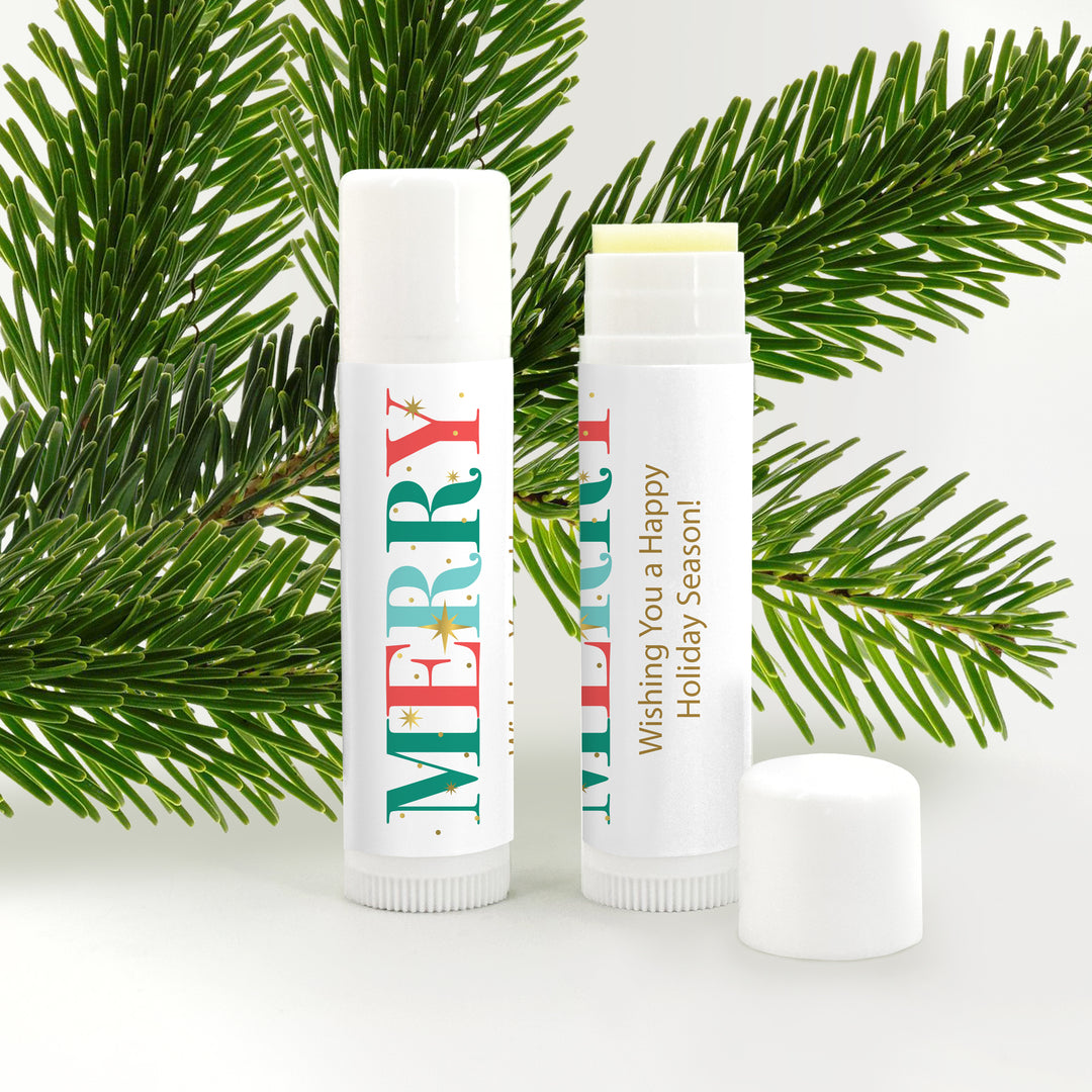 Christmas Stocking Stuffers, Personalized Lip Balm Gift, Lip Balm Party Favor, Christmas Sparkle