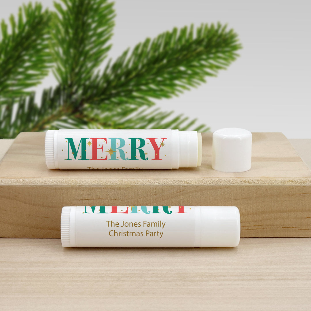 Christmas Stocking Stuffers, Personalized Lip Balm Gift, Lip Balm Party Favor, Christmas Sparkle