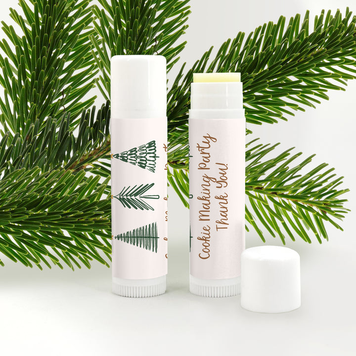 Christmas Stocking Stuffers, Personalized Lip Balm Gift, Lip Balm Party Favor, Christmas Tree Doodles
