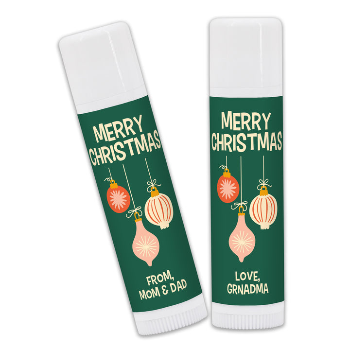 Christmas Lip Balm, Personalized Holiday Stocking Stuffers, Mid-Century Christmas Lip Balm