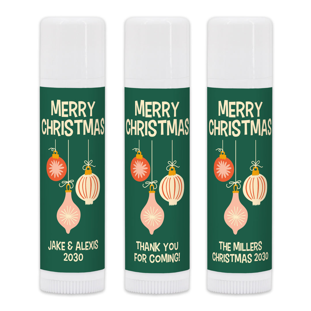 Christmas Lip Balm, Personalized Holiday Stocking Stuffers, Mid-Century Christmas Lip Balm