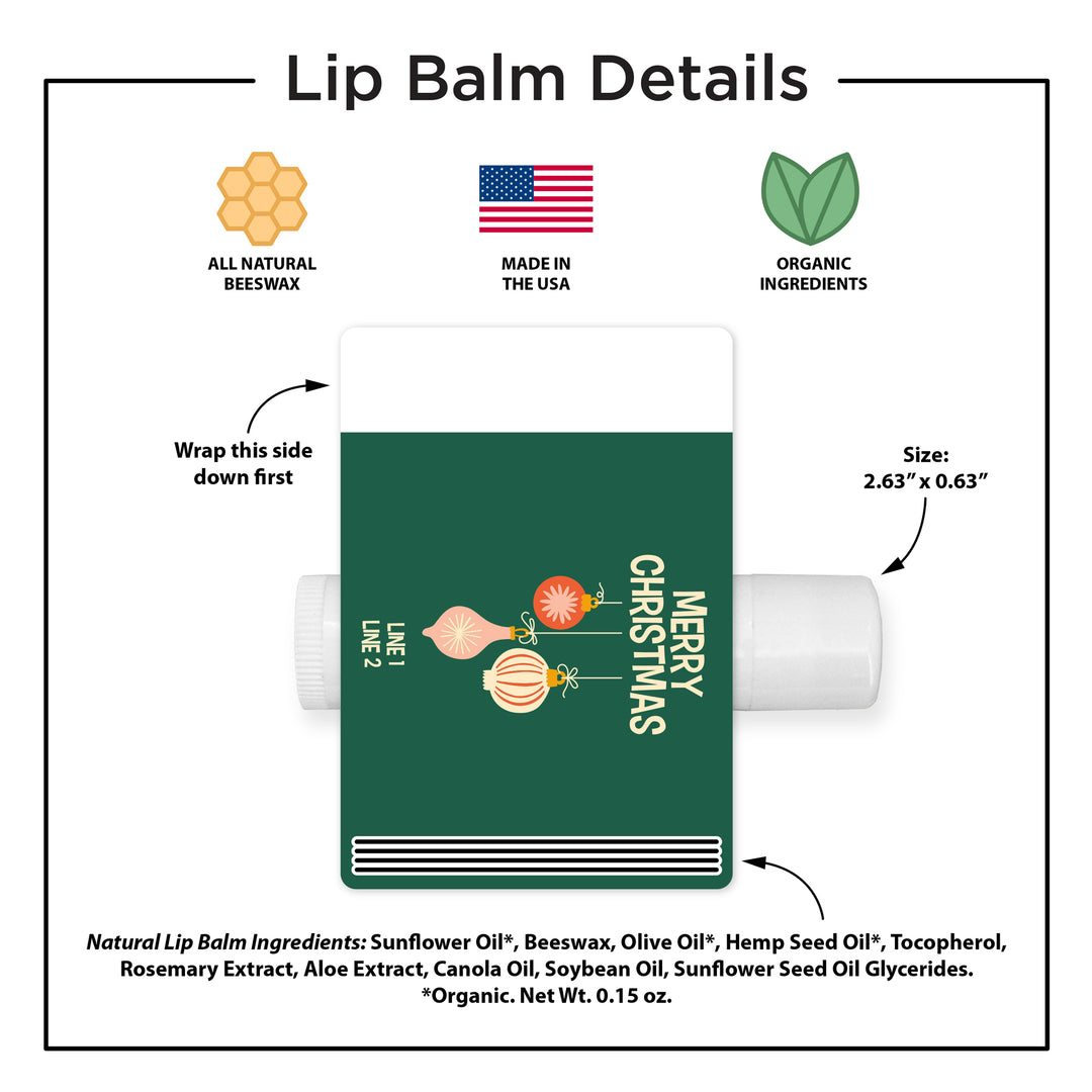Christmas Lip Balm, Personalized Holiday Stocking Stuffers, Mid-Century Christmas Lip Balm