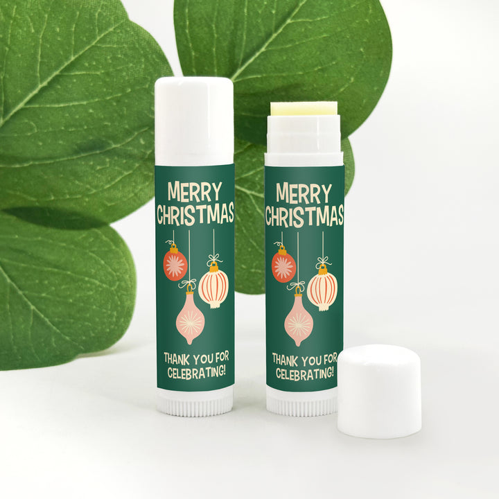 Christmas Lip Balm, Personalized Holiday Stocking Stuffers, Mid-Century Christmas Lip Balm