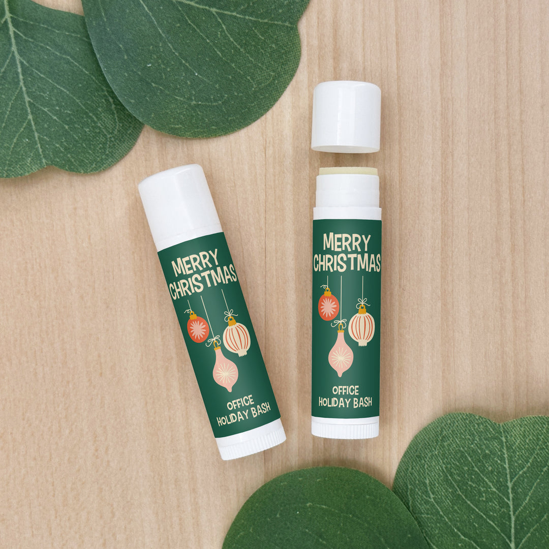 Christmas Lip Balm, Personalized Holiday Stocking Stuffers, Mid-Century Christmas Lip Balm