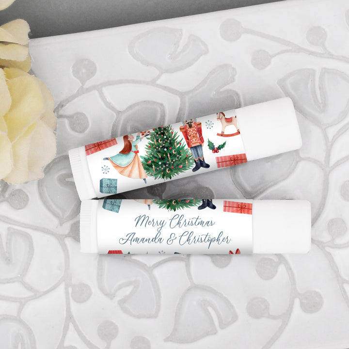 Christmas Stocking Stuffers, Personalized Lip Balm Gift, Lip Balm Party Favor, Nutcracker