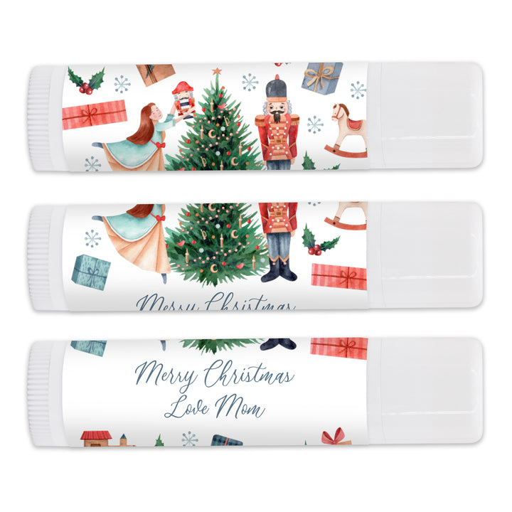 Christmas Stocking Stuffers, Personalized Lip Balm Gift, Lip Balm Party Favor, Nutcracker