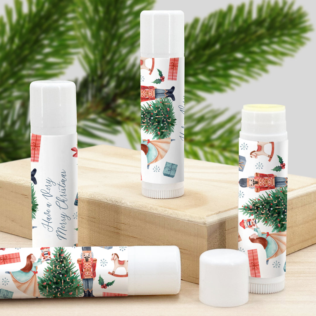 Christmas Stocking Stuffers, Personalized Lip Balm Gift, Lip Balm Party Favor, Nutcracker