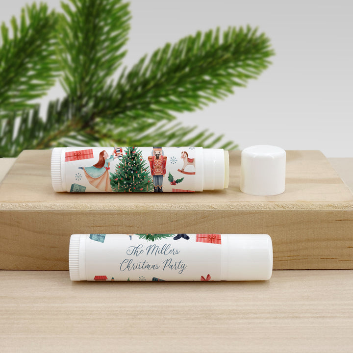 Christmas Stocking Stuffers, Personalized Lip Balm Gift, Lip Balm Party Favor, Nutcracker
