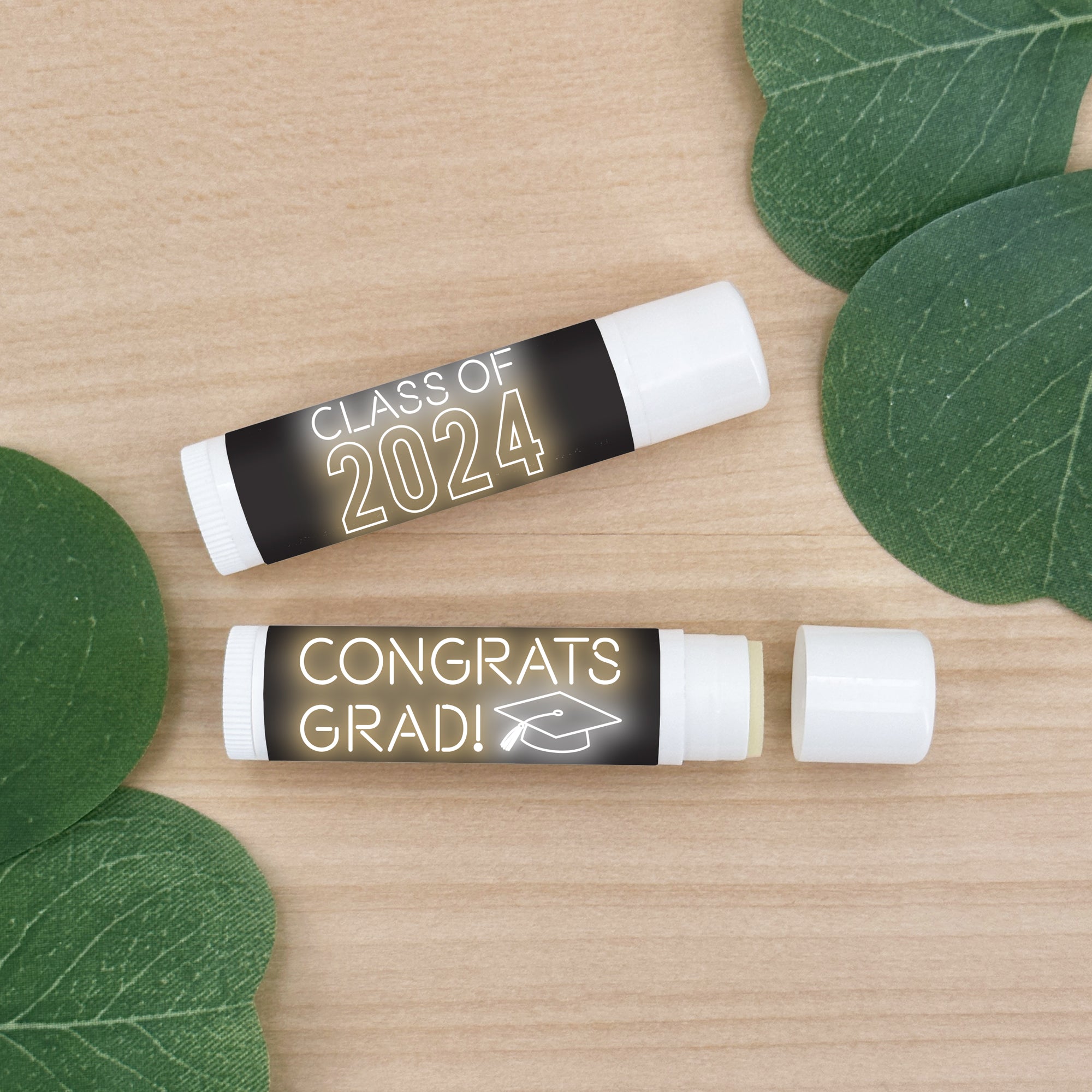 Personalized Lip Balm Graduation Favors, Neon Disco Grad – Best Day ...