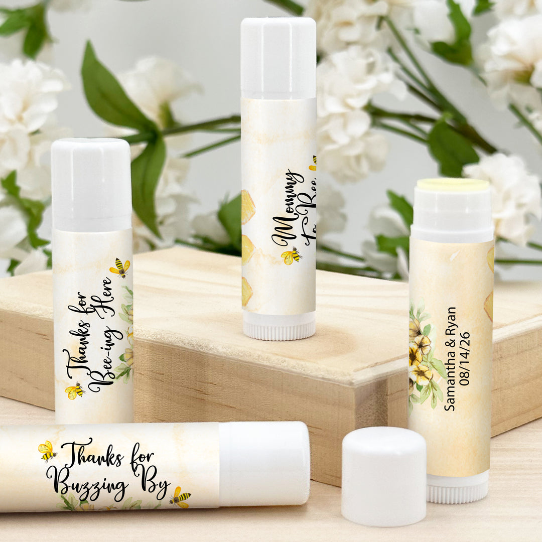 Personalized Lip Balm, Baby Shower Favors, BEE Themed Shower