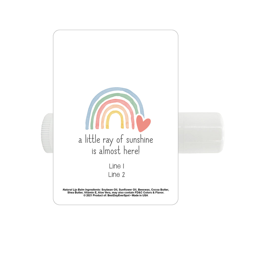 Rainbow Baby Shower, Personalized Baby Shower Lip Balm