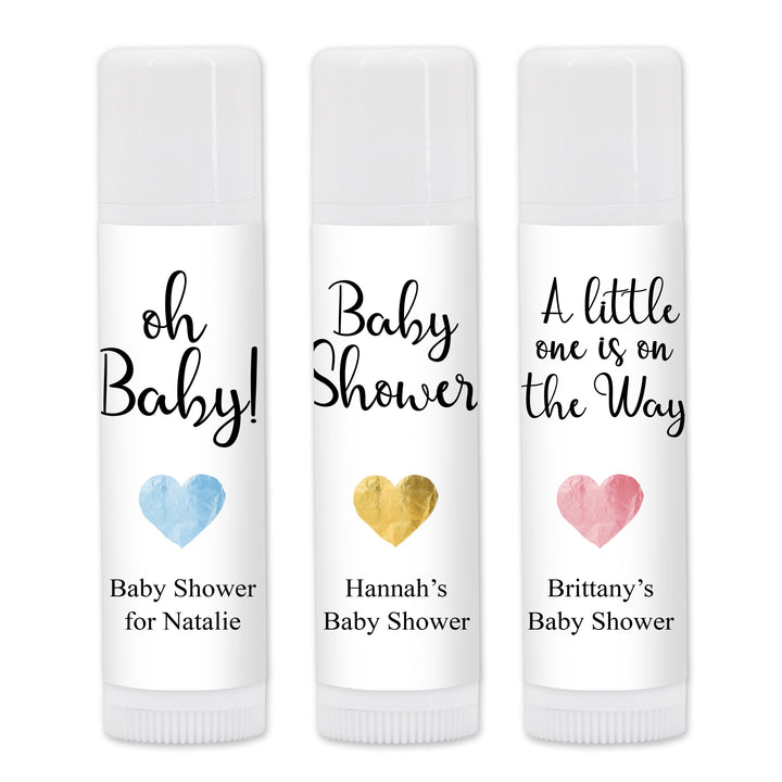 Baby Shower Lip Balm Favors, Personalized Lip Balm Favor, Simple Heart Baby Shower Favor, Baby Shower Boy, Baby Shower Girl