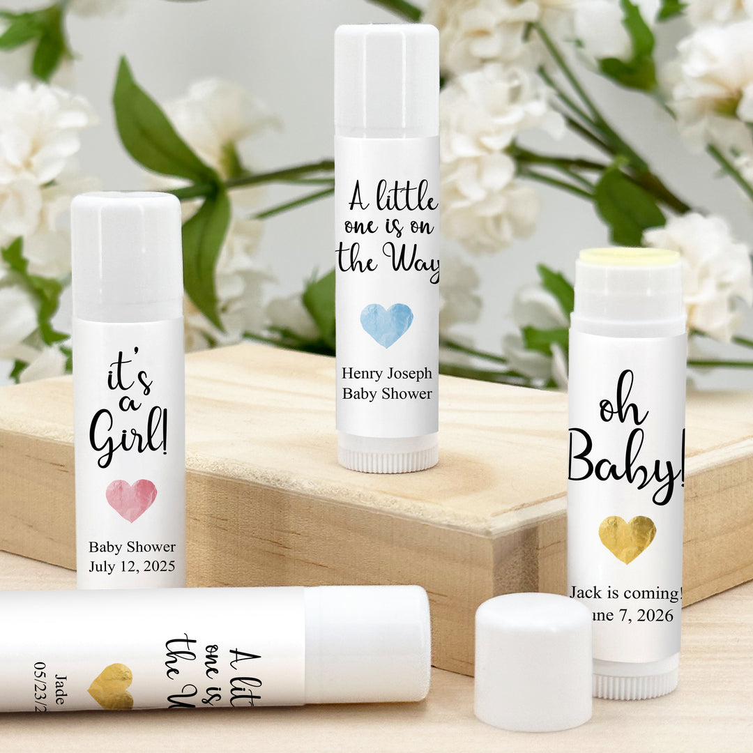 Baby Shower Lip Balm Favors, Personalized Lip Balm Favor, Simple Heart Baby Shower Favor, Baby Shower Boy, Baby Shower Girl