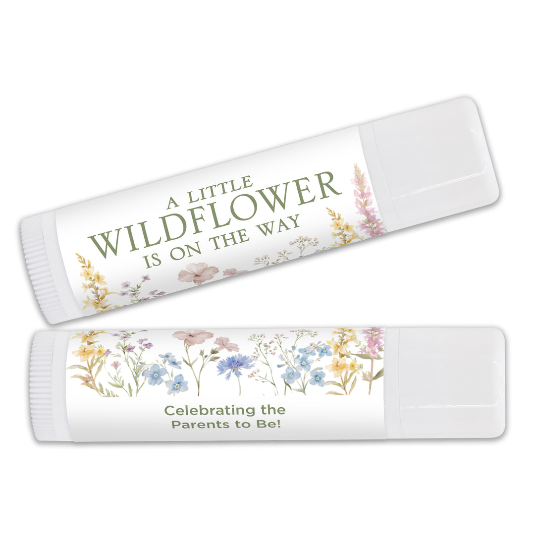 A Little Wildflower is on the Way, Baby Shower Lip Balm